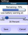 The battery indicator at the top left of the MX-810 screen will flash when your low battery warning level is reached.