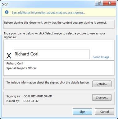 How to Apply a Digital Signature block in Word or Excel