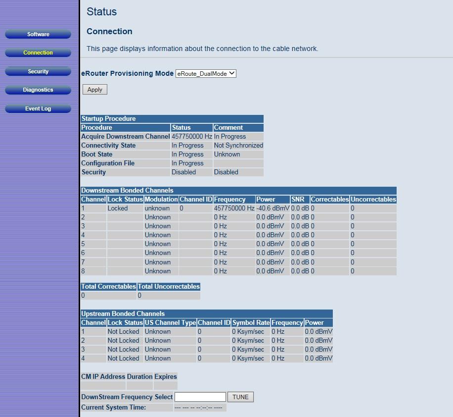 Figure 5. Example of Connection Page By default the router is configured to use Dual mode (or Dual Stack mode). Most users should use this setting.