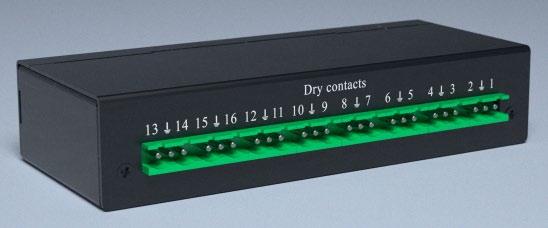 - 55 - Description of I/O on the back panel of 5505.016 Dry contacts 1..16 16 addressed contacts. Any dry contacts can be connected. Pic. 5.9: Dry contacts unit 5505.