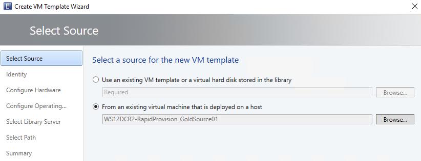 9.6 Create a SAN copy-capable template from a guest VM Now that the guest VM has been staged, configured, and cloned, it is now ready to be imported to the library server as a SAN copy-capable