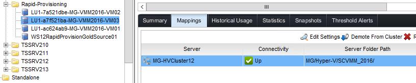 Series cluster server object that contains TSSRV212 and TSSRV213 as