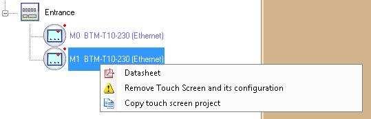 2.1.11 HOW TO COPY A TOUCH SCREEN CONFIGURATION If you have more than one touch screen in your application, you can now