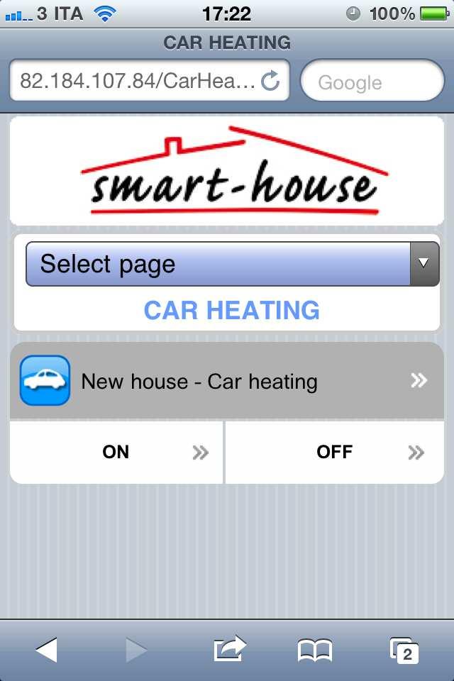 2.3 ISH WEBSERVER 2.3.1 CAR HEATING FUNCTION The car heating function has also been added in the webserver, in order to let the user command and set it up using his smart phone.