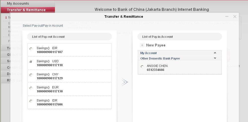 or corporate beneficiary, who held an IDR currency account with any bank within Indonesia via Express