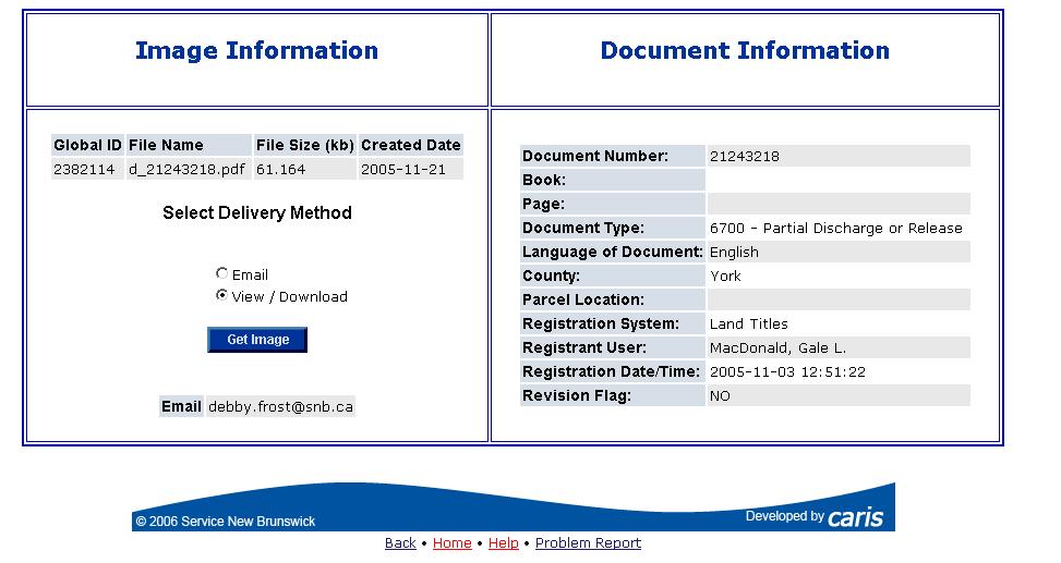 2.2 ELECTRONIC DOCUMENT & PLAN VIEW /DOWNLOAD 2.2.1 ELECTRONIC DOCUMENT VIEW / DOWNLOAD There is no transaction or fee associated with entry and viewing of the Image and Document Information