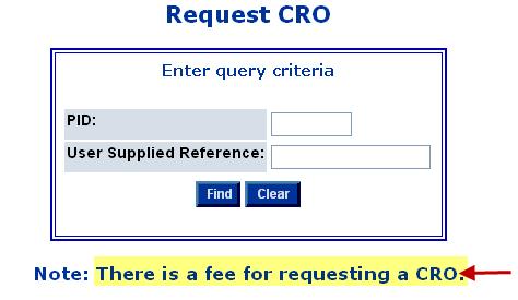6 LAND TITLES There are no transaction fees for clicking the hyperlink to any of the links: Create Application for First Registration of Title (AFR) Request Certificate of Registered Ownership (CRO)