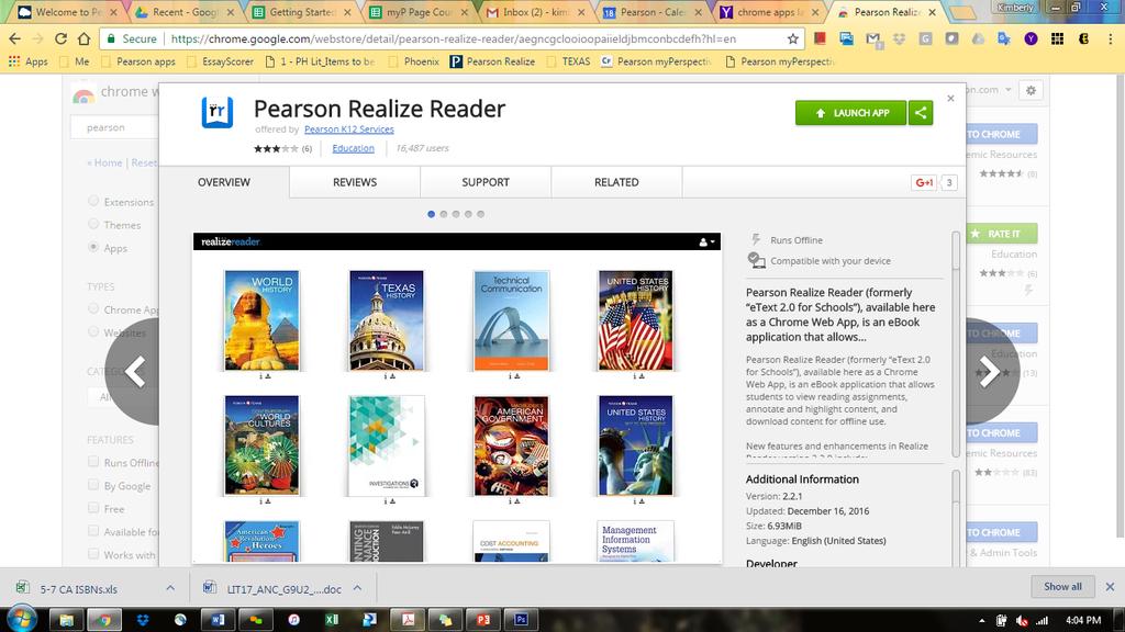Chrome App Directions How to Access 1 Visit the Pearson Realize Reader page in the Chrome Web