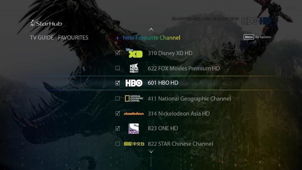 FAVOURITE CHANNELS You can switch within a pre-selected list of preferred channels by pressing the FAVOURITE button on your remote control.