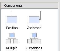 Holding down the Left mouse button, drag the 3 Positions icon from the Components area and drop it directly onto the