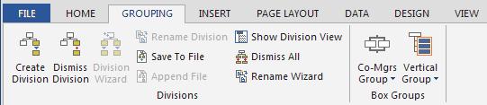 The Create Division command will create a separate hyperlinked chart page.