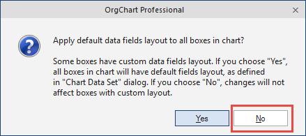 To add a label to a box within the OrgChart you will want to start with adding a field to the Chart Data Set. The Chart Data Set is located in the Data tab.