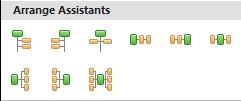 CHAPTER 1: ORGCHART BASICS ARRANGE ASSISTANTS TOOLBAR This menu is used to automatically arrange Assistants in a variety of professional patterns.
