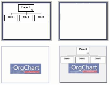 CHAPTER 1: ORGCHART BASICS 1 2 3 4 To apply a graphic using Master Page, do the following: 1. Star with a chart in Normal View. 2. Go to the View tab and click on the Master Page button to switch to Master Page View (notice that the chart from Step 1 is now hidden).