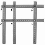 42. Build the figure below from polystrips. The vertical sides are all the same length. The distance from B to C equals the distance from E to D.