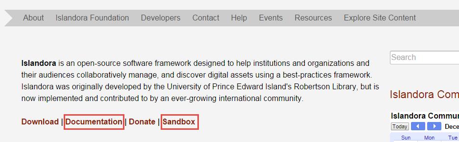 On the home page you will also find links to documentation, the Sandbox, and lots of other useful information.
