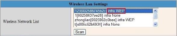 After clicking Network you will see something like Figure 6.1.1. 6. Select your Wireless network in the list, please look careful and select the right one.