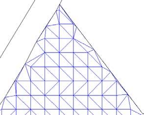 In this way, on the one hand the too flat triangles of the constrained TIN are avoided (problem of very long constrained edges), and on the other hand also the too small triangles of the conforming