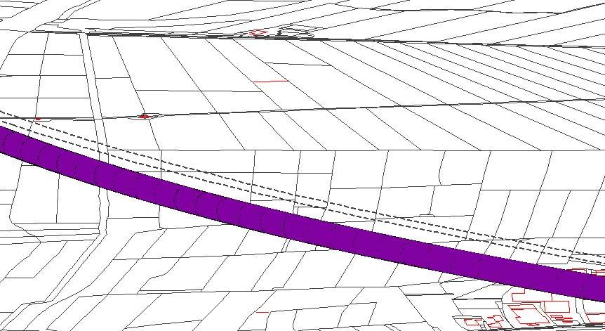 Chapter 12. Prototypes applied to case studies Figure 12.8: Registration of the 3D physical object in the case of the HSL tunnel. The dashed line is the projection of the tunnel on the surface.