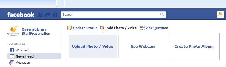 Posting Photos and Videos You can post photos, videos, and photo albums from your Facebook homepage or profile by