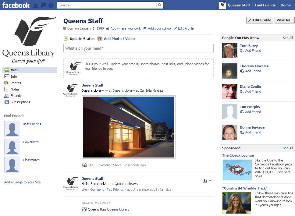 Facebook Profile vs. Facebook Homepage Profile Homepage This is where you can edit what information you share with your friends, including date of birth, work history, interests, and more.
