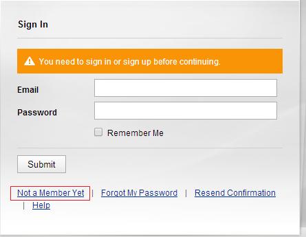 You will be prompted with the login screen and an option at the bottom to create a new account by clicking on Not a Member Yet Once the information is filled out, log into your myzyxel