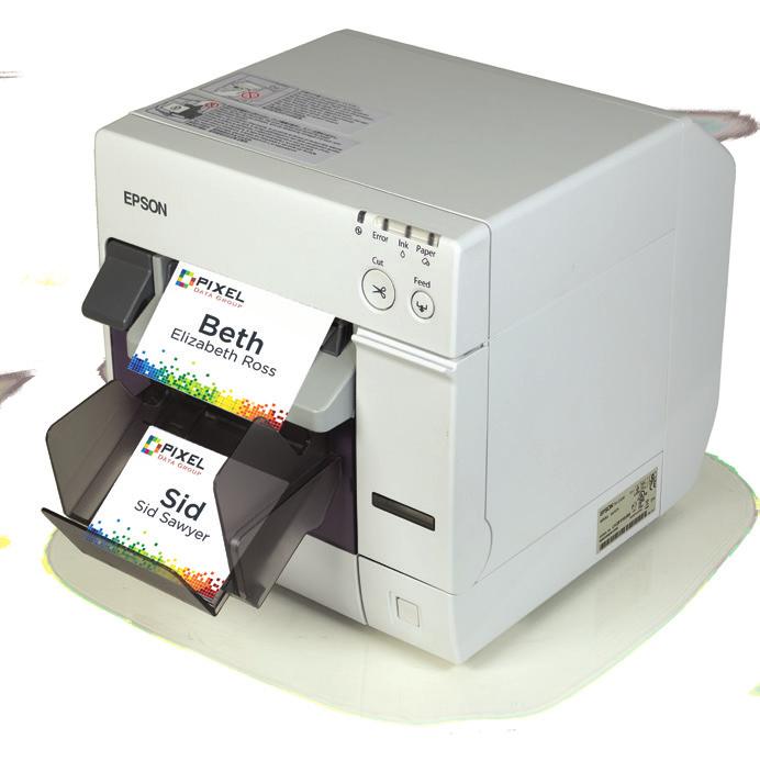 Full-Color Name Tag Printer Comparison Chart UEPM Epson Name Tag Printer Kit Lightweight, portable and budgetfriendly, this printer offers instant 4 x 3 name tags on-site at your registration table.