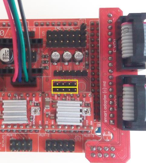 Step 4. Connect the two Z Motors to connectors labeled Z.