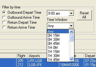 listing the times, and select the desired depart time.
