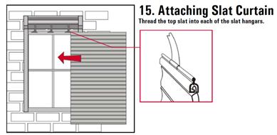 Step 2 C Motorized Rolling Shutter Systems Attach Curtain Once Power and an operator is installed - attach curtain as shown.