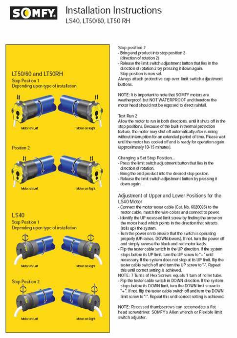 Switch Operated Motor (Regular And Override): Adjust Limit Switches See graphic below.