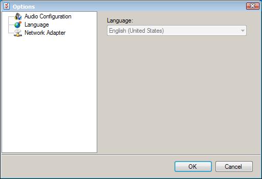 Language options in the Options screen 3. From the Language list, select the appropriate language for the user interface. 4. Exit and restart the SIP Soft Phone.
