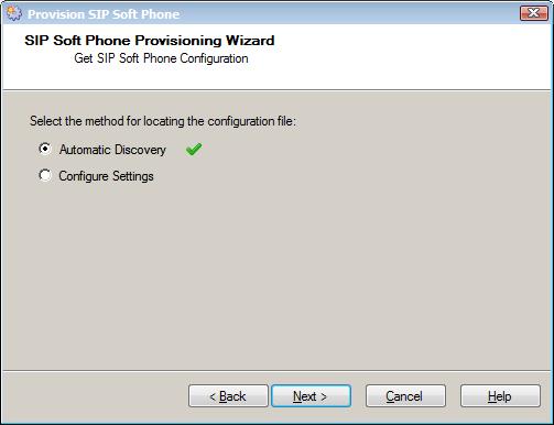 4. Use the Get SIP Soft Phone Configuration screen to load the phone configuration file. The configuration file contains information to provision the SIP Soft Phone.