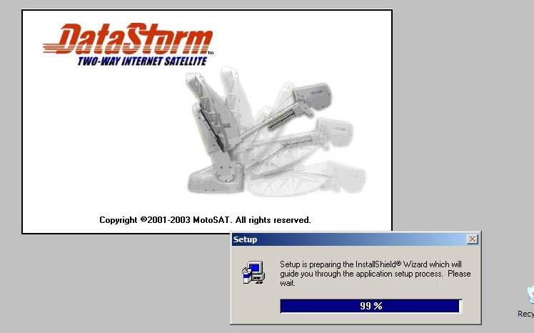 ) No other programs are running and Anti-Virus software is disabled. Make sure the DataStorm dish is STOWED and the DataStorm software is closed.