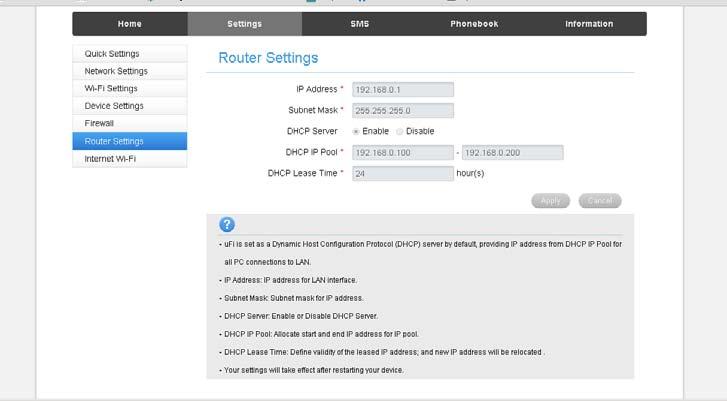 SETTINGS > ROUTER SETTINGS Control the IP Range for your network and enable or