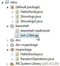 Enter Java commands