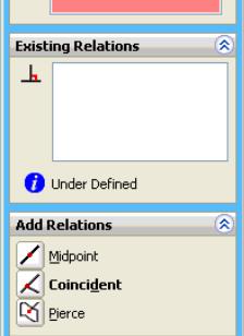 Choose coincident under ADD RELATIONS.