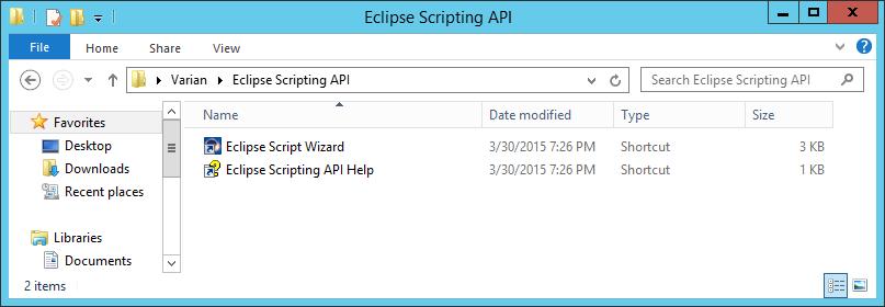 Help: Figure 9 Folder Structure of the Installed Eclipse Scripting API The installer also adds libraries needed for running the Eclipse Script Wizard and