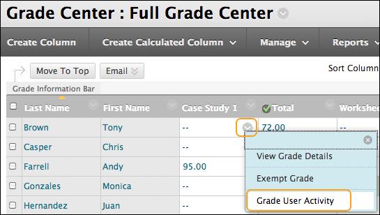 Grading Wiki Contributions in the Grade Centre In addition to grading within the wikis tool or using the Needs Grading page, you can grade wiki contributions in the Grade Centre.