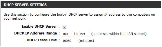 DHCP stands for Dynamic Host Control Protocol. The DIR-600 has a built-in DHCP server. The DHCP Server will automatically assign an IP address to the computers on the LAN/private network.