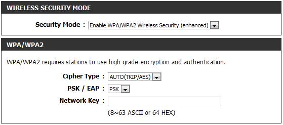 Section 4 - Security Conigure WPA/WPA2-Personal (PSK) It is recommended to enable encryption on your wireless router before your wireless network adapters.
