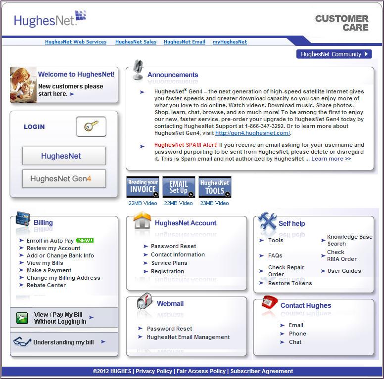 HELP Welcome to HughesNet - The HughesNet web portal contains a variety of useful tools, resources, and information.