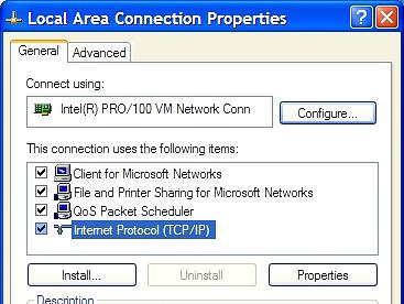 Click the Local Area Connection icon, which represents the satellite modem network connection. The Local Area Connection Status window opens. 4. Click Properties.