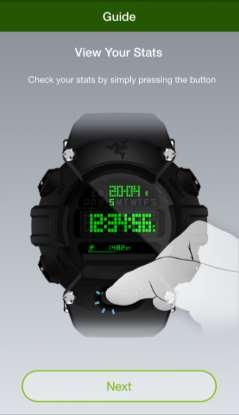 Once you have successfully paired the Razer Nabu Watch to your account, a short tutorial will introduce