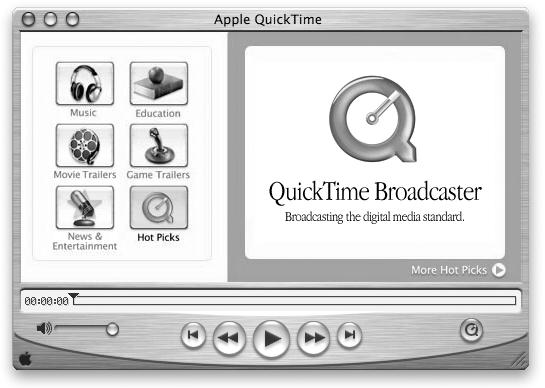 QuickTime Audio and Video on the Internet QuickTime Channels Click Hot Picks and then click the movie screen.