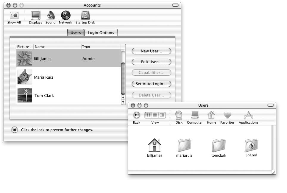 Multiple Users One Mac for Many Users Accounts Use the Accounts pane in System Preferences to add user accounts. Home Each user has a home.