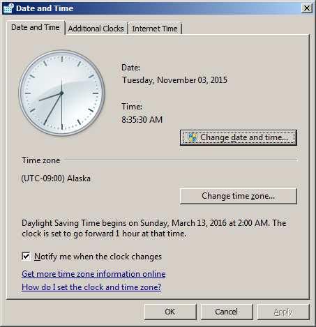 The following steps show Windows 7 but XP will be similar. When you click the clock in Windows 7, a calendar and clock will popup.
