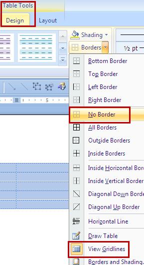 REMOVE BORDERS In table terminology, the word border refers to any line.