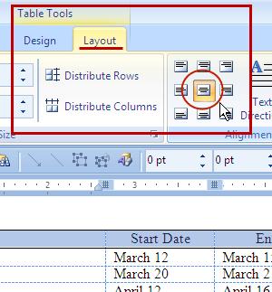 ALIGN TABLE TEXT You may have noticed that the column headings in the table are centered, but the rest of the column text is not.