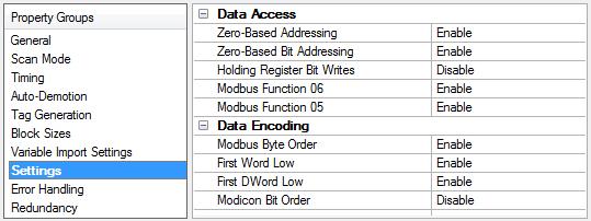 21 Data Access Zero-Based Addressing : If the address numbering convention for the device starts at one as opposed to zero, users can specify it when defining the device's properties.